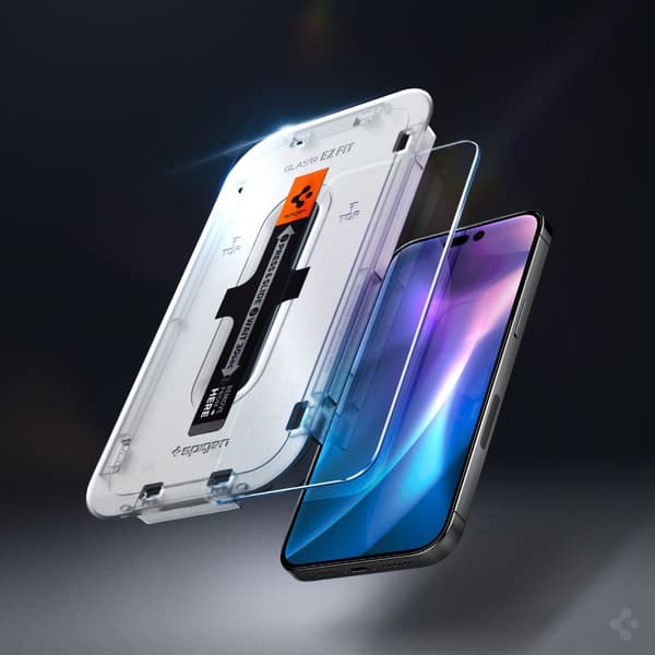 Spigen iPhone 14 Pro 2-PACK GLAS.tR "Ez Fit" Skärmskydd