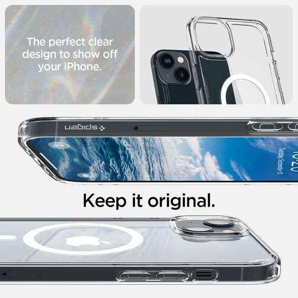 Spigen iPhone 14 Plus Cover Crystal Hybrid MagFit Hvid