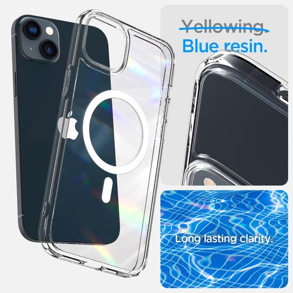 Spigen iPhone 14 Plus Cover Crystal Hybrid MagFit Hvid