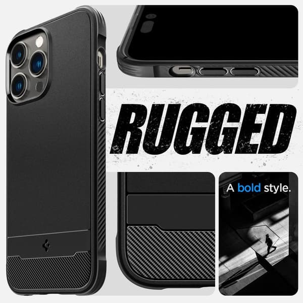 Spigen iPhone 14 Pro Max Kuori Rugged Armor MagFit Matte Black