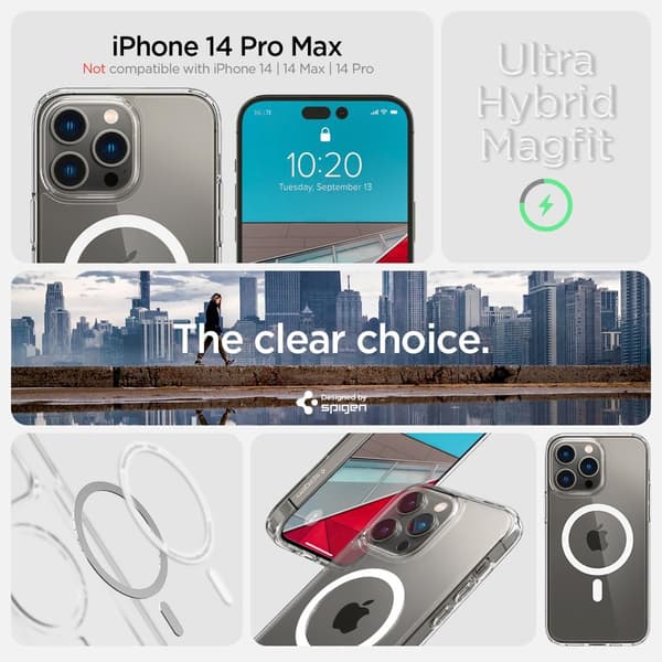 Spigen iPhone 14 Pro Max Kuori Ultra Hybrid MagFit Valkoinen
