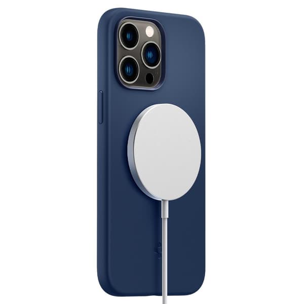 Spigen iPhone 14 Pro Max Skal Silicone Fit MagFit Navy Blue