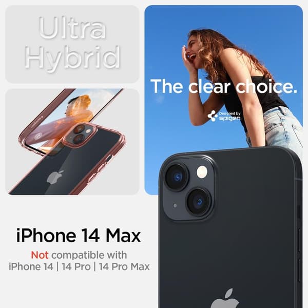 Spigen iPhone 14 Plus Skal Ultra Hybrid Rose Crystal