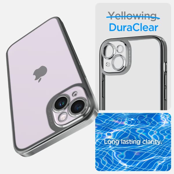 Spigen iPhone 14 Plus Skal Optik Crystal Chrome Gray
