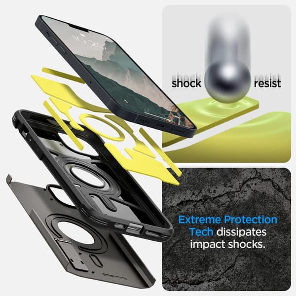 Spigen iPhone 14 Plus Deksel Tough Armor MagFit Gunmetal