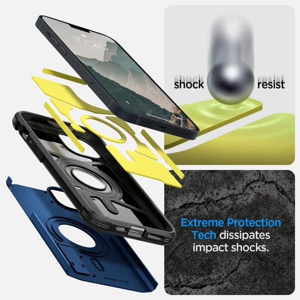 Spigen iPhone 14 Plus Cover Tough Armor MagFit Navy Blue