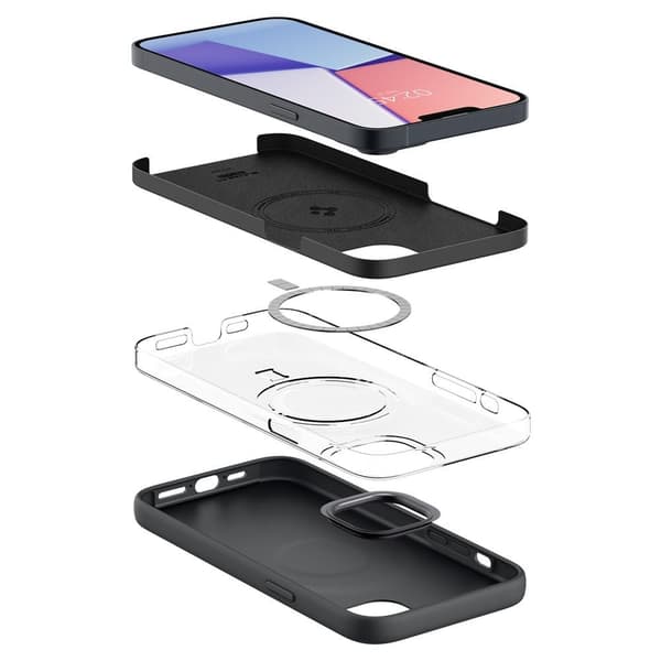 Spigen iPhone 14 Plus Cover Silicone Fit MagFit Sort
