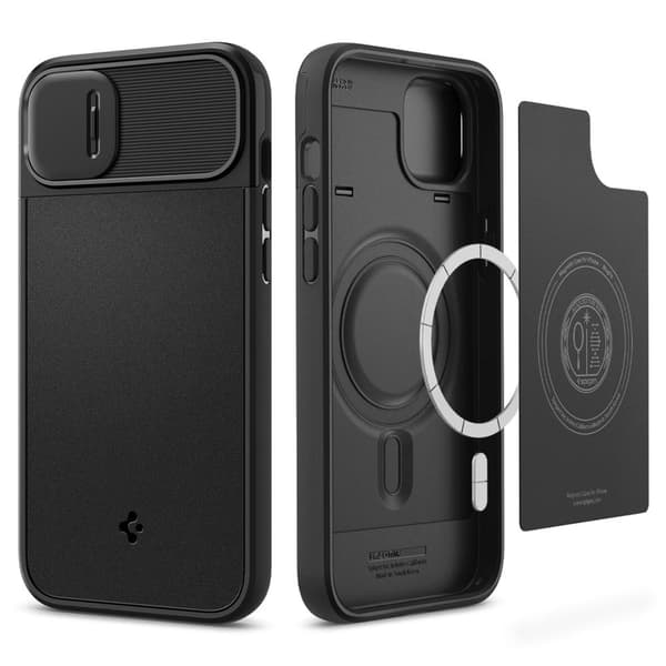 Spigen iPhone 14 Plus Kuori Optik Armor MagFit Musta