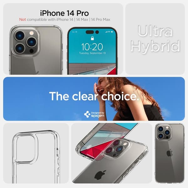 Spigen iPhone 14 Pro Cover Ultra Hybrid Crystal Clear
