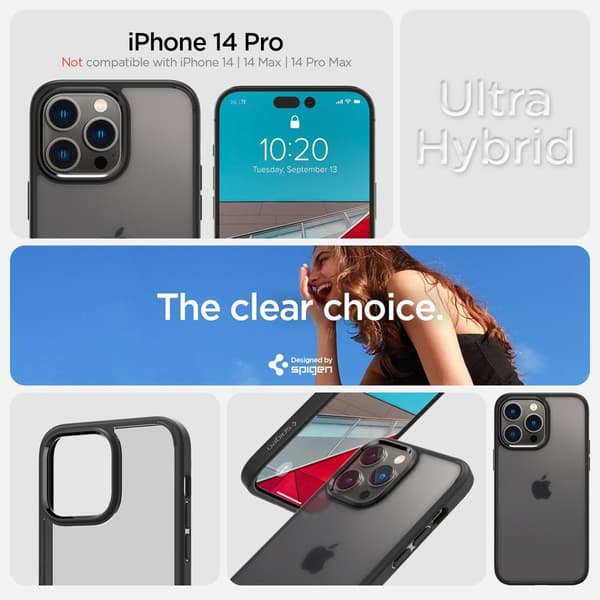 Spigen iPhone 14 Pro Cover Ultra Hybrid Frost Black