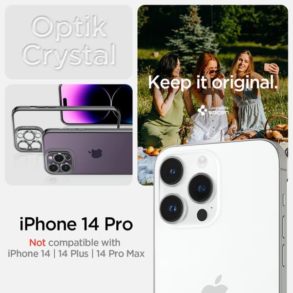 Spigen iPhone 14 Pro Cover Optik Crystal Chrome Gray