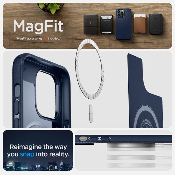 Spigen iPhone 14 Pro Kuori Mag Armor MagFit Navy Blue