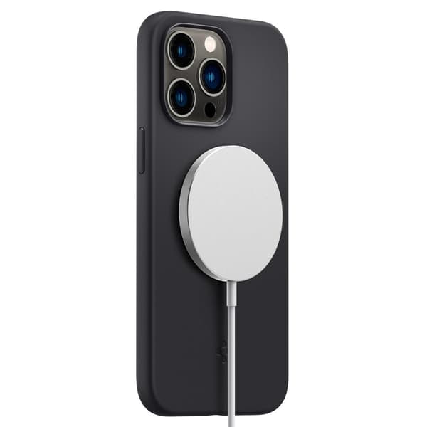 Spigen iPhone 14 Pro Cover Silicone Fit MagFit Sort