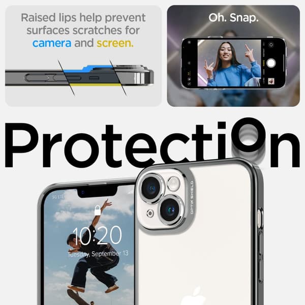 Spigen iPhone 14 Cover Optik Crystal Chrome Gray