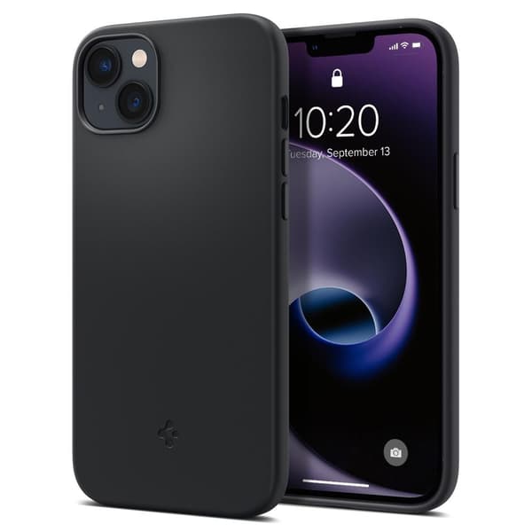 Spigen iPhone 14 Kuori Silicone Fit MagFit Musta