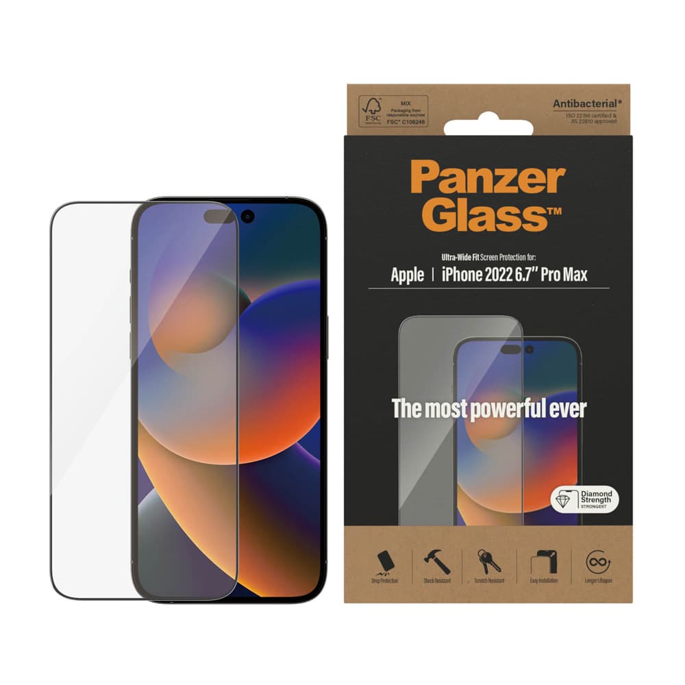 PanzerGlass iPhone 14 Pro Max Skärmskydd Ultra-Wide Fit