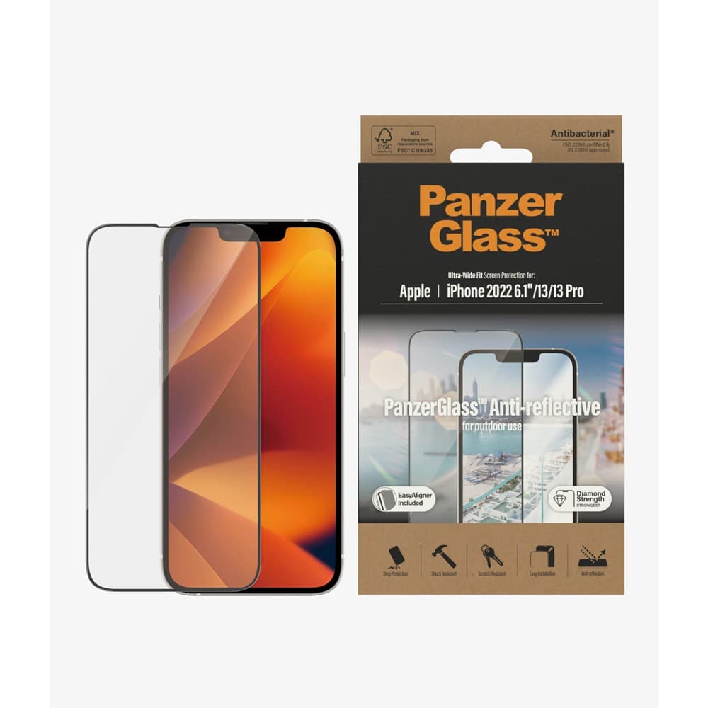 PanzerGlass iPhone 13/iPhone 13 Pro/iPhone 14 Skärmskydd Ultra-Wide Fit Anti-reflective EasyAligner
