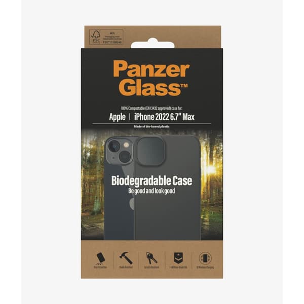 PanzerGlass iPhone 14 Plus Kuori Biodegradable Case Musta