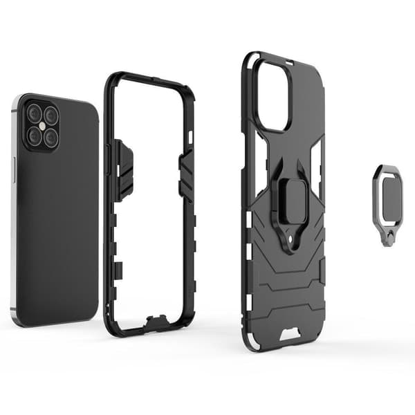 iPhone 12 Pro Max Hybridipanssarirenkaan suojus Kestävä kansi
