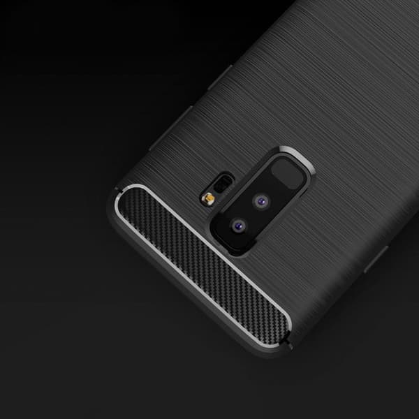 Samsung S9 Plus Shell Rubber i karbonfiberdesign