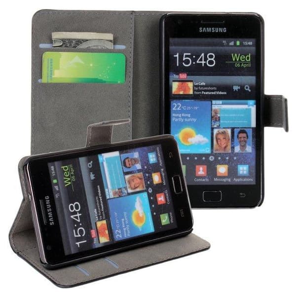 Lommebokveske Samsung S2, PU-skinn, 2 forskjellige modeller
