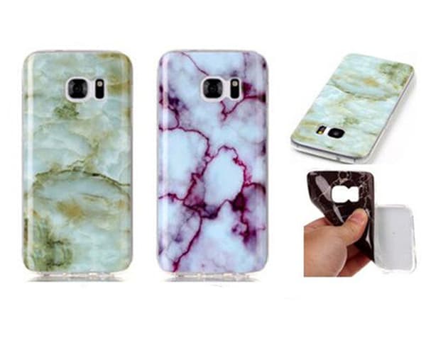Deksel i gummi, Samsung Galaxy S6 Edge, Marmor Grønn