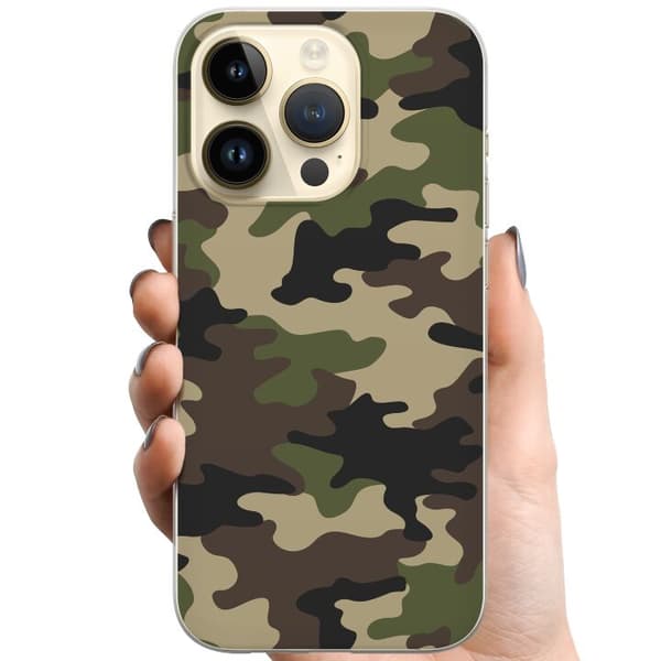 Apple iPhone 14 Pro TPU Mobilcover Skov camo