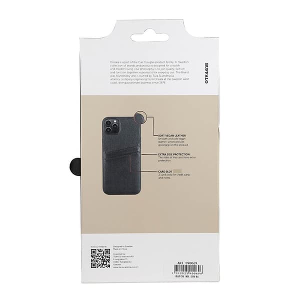 Buffalo iPhone 14 Plus Kuori Backcover with Card Slots Musta