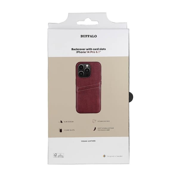 Buffalo iPhone 14 Pro Kuori Backcover with Card Slots Ruskea