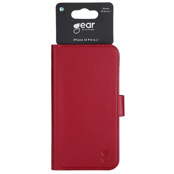 Gear iPhone 14 Pro Kotelo Korttitaskulla Punainen
