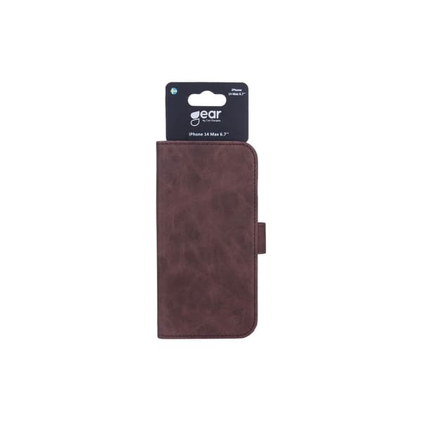 Gear iPhone 14 Plus Kotelo Korttitaskulla Ruskea