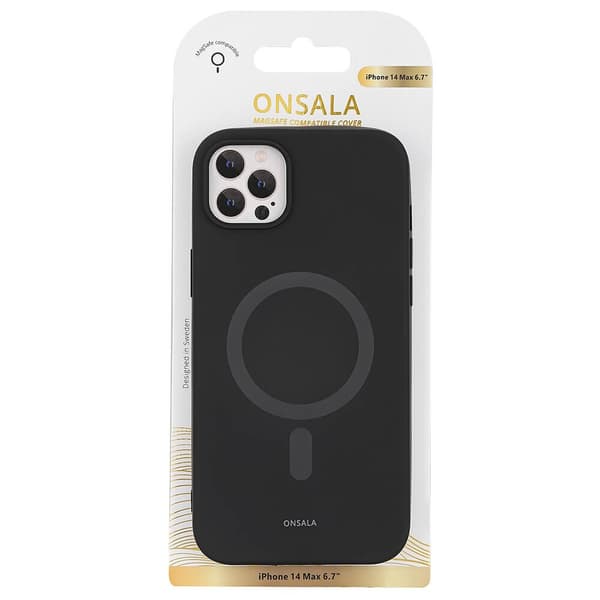 Onsala iPhone 14 Plus Kuori MagSeries Silicone Musta