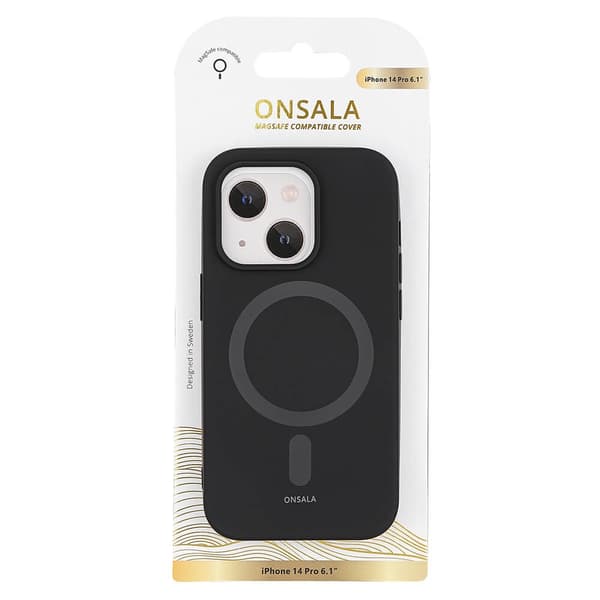 Onsala iPhone 14 Pro Kuori MagSeries Silicone Musta
