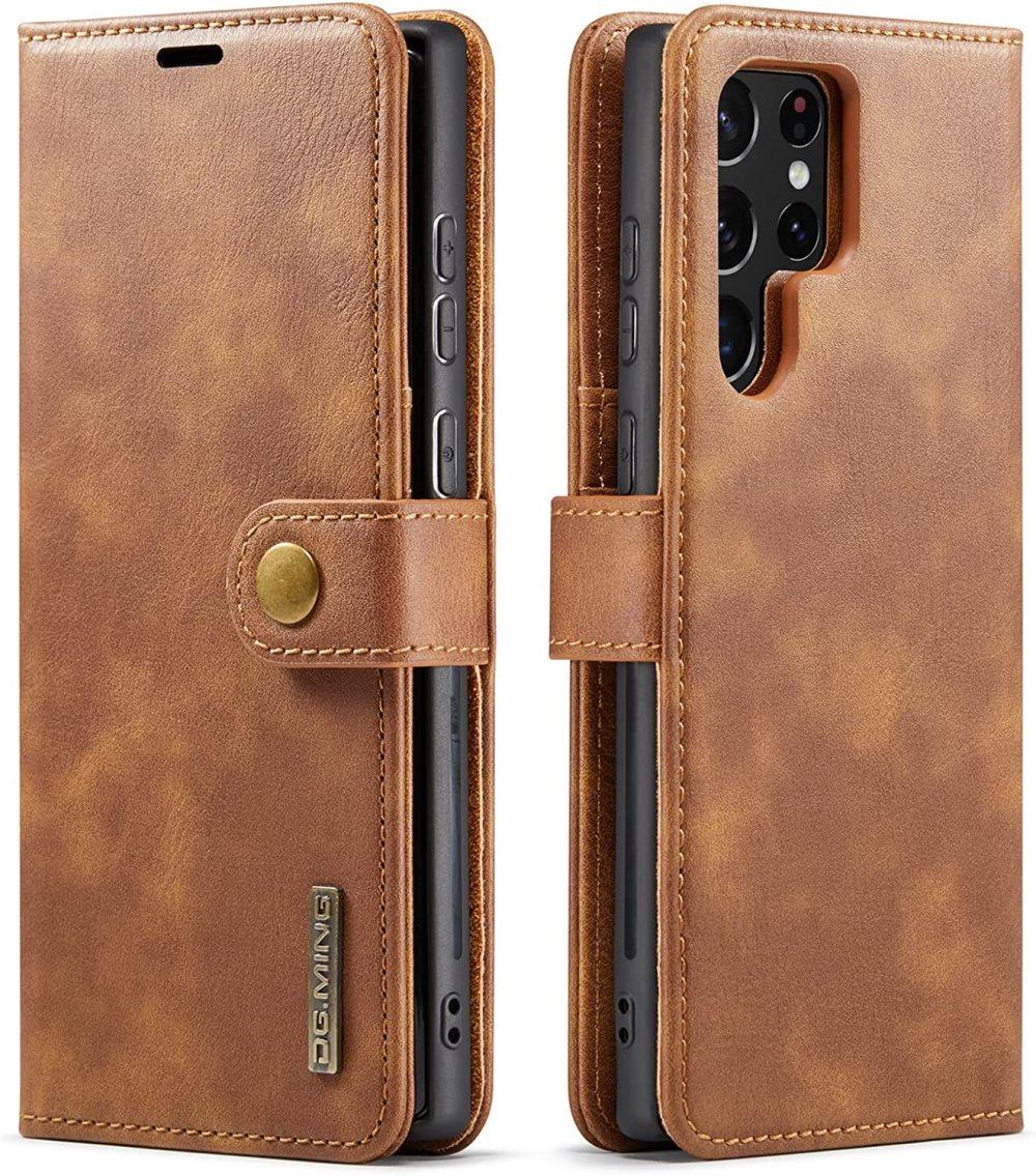 DG.MING för Samsung Galaxy S22 Ultra,brun