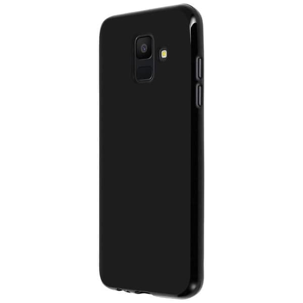 Galaxy A6 fodral silikongel skydd baksida anti-fingeravtryck fodral Svart