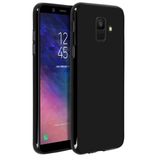 Galaxy A6 fodral silikongel skydd baksida anti-fingeravtryck fodral Svart