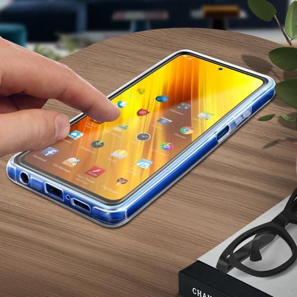 Coque - Xiaomi - Poco X3 - Hård Bakskydd - Mjuk Framsida - Transparent Vit