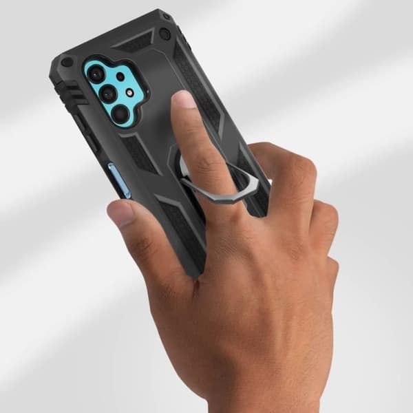 Coque - AVIZAR - Samsung Galaxy A32 5G - Antichock - Videostöd Ring - Svart