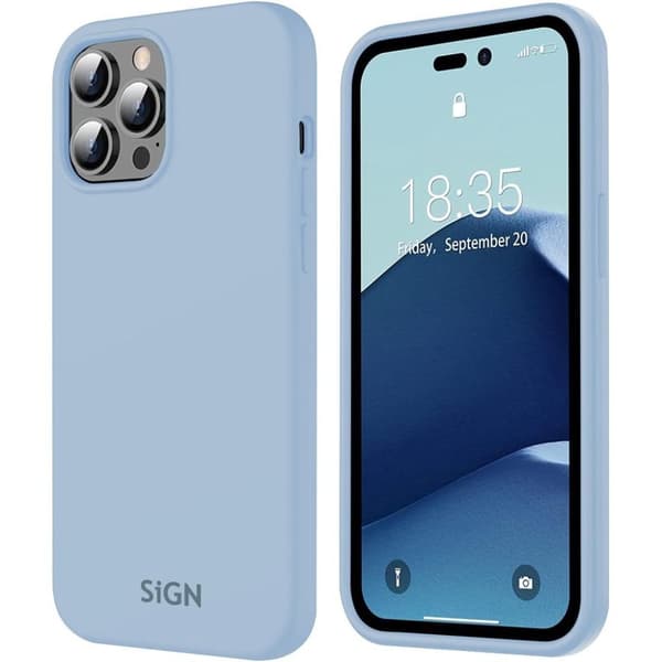 SiGN Liquid Silicone skal till iPhone 14 Pro - Blå
