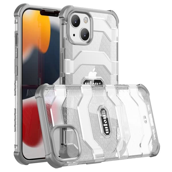 WLONS iPhone 14 Plus Anti-Fingerprint Hybrid Protective Skal - Grå
