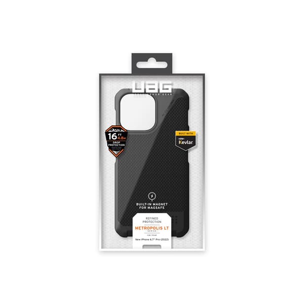 Urban Armor Gear (UAG) iPhone 14 Pro Max Kuori Metropolis LT MagSafe Kevlar Black