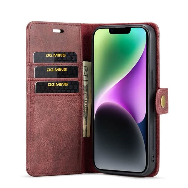 Wallet DG-Ming 2i1 Apple iPhone 14 - Rød