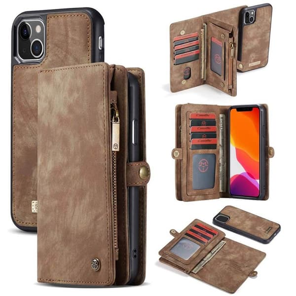 Multi Wallet CaseMe 11-kort Apple iPhone 14 Plus - Brun