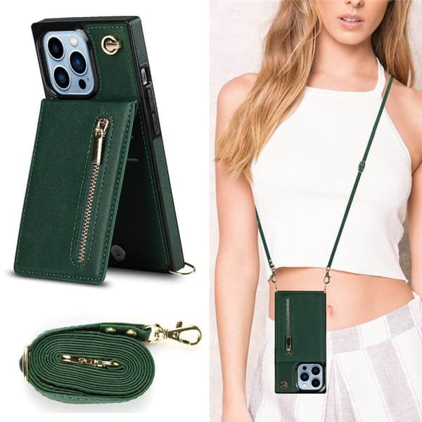 Zipper halskæde etui Apple iPhone 14 Pro - Grøn