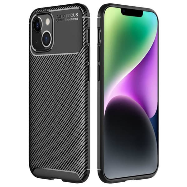 Carbon silikone cover Apple iPhone 14 Plus - Sort