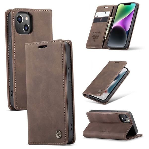 CaseMe Smart Magnet FlipCase Apple iPhone 14 Plus - Coffee