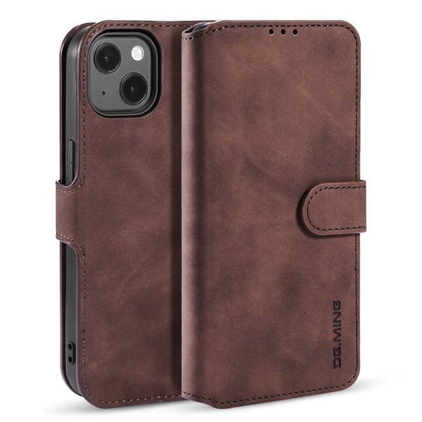 DG-Ming Wallet cover 3-kort Apple iPhone 14 - Coffe