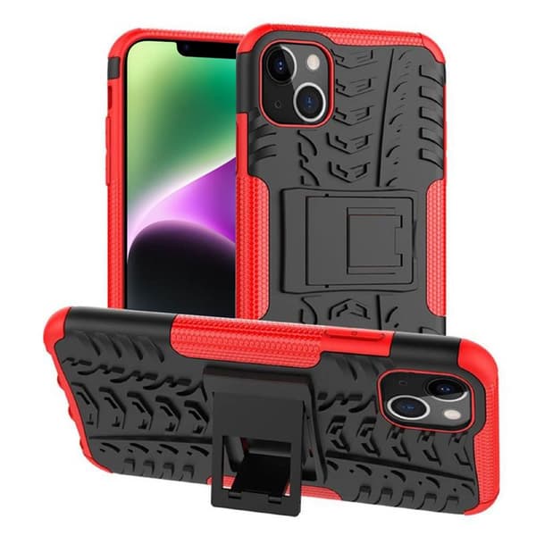 Stødbestandigt cover med stativ Apple iPhone 14 - Rød