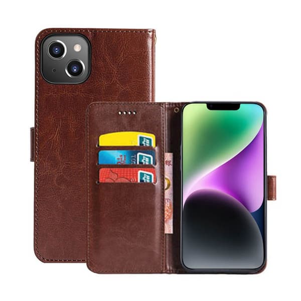 Wallet cover 3-kort Apple iPhone 14 Plus - Brun