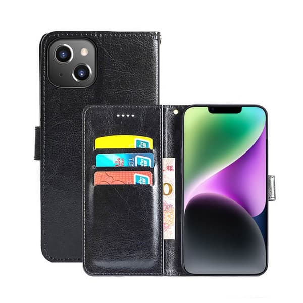 Wallet cover 3-kort Apple iPhone 14 - Sort